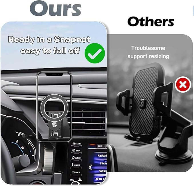 Car Phone Holder for Honda Civic 2016-2021 Accessories Apply to 5/7 Inch Touch Screen Fixed Clip Magnetic Cell Phone Mount Hands-Free 360 Degree Rotation
