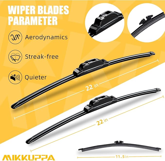 MIKKUPPA 22"+22"+11" Wiper Blades, Replacement for 2018-2025 Ford Expedition Lincoln Navigator Original Factory Quality Front Rear Wipers- All Season Wiper Blades, Pack of 3