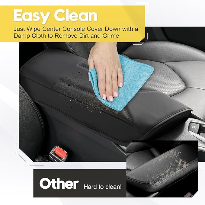 FIILINES Center Console Cover for Toyota Camry 2018-2024 Armrest Cover Pad with Hidden Pockets, Anti-Scratch Cushion Protector Camry Accessories