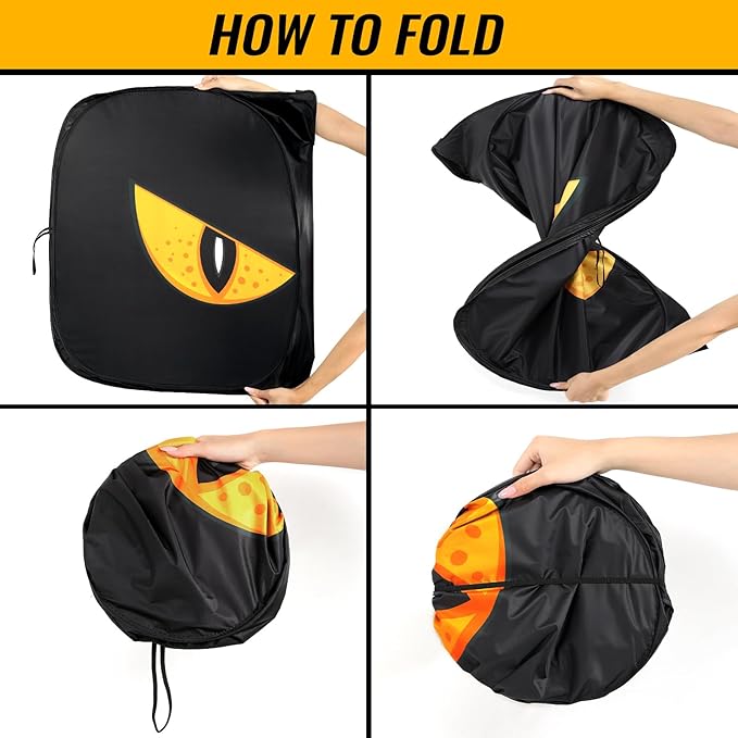 Car Windshield Sun Shade - Reflector Sunshade Offers Ultimate Protection for Car Interior, Cool Reflective Sun Blocker Fits Small Sedans, Mini SUVs