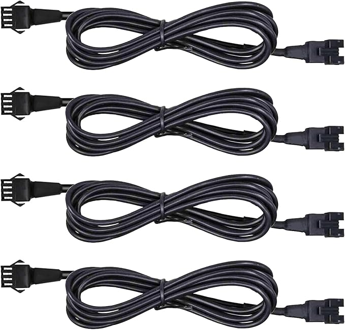 Hovano 4 PCS 60 inch/150cm 4 Pin RGB LED Multi-Color Accent Light Extension Cable Wire Cord Set for LED Motorcycle ATV Car Light Multi-Color Neon Strip Trucks Rock Lights (60 inches Cable)