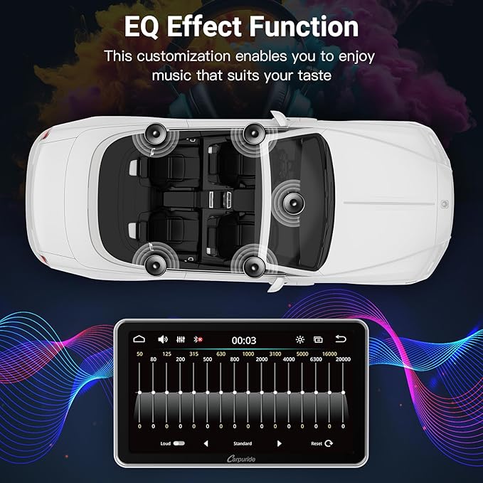 Carpuride Portable Wireless CarPlay Screen for Car- 7 Inch Car Play Screen Compatible with Android Auto and Apple CarPlay - Multimedia Player, Bluetooth, Navigation Screen for All Vehicles