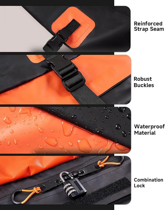 Car Rooftop Cargo Carrier Bag 30 Cubic Feet, Soft-Shell Luggage Cargo Bag Waterproof Bag, Include 2 Reinforced Straps, 6 Door Hooks, Anti-Slip Mat, Luggage Lock