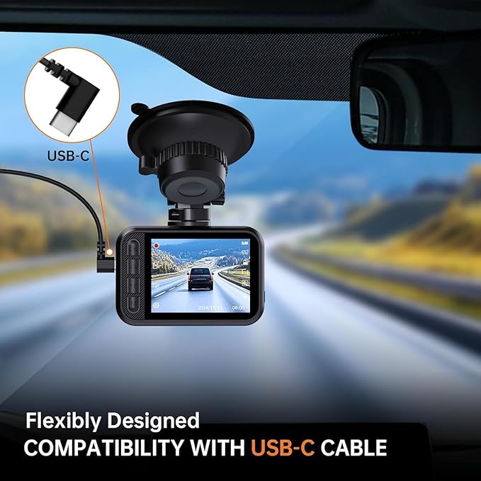 E-YEEGER Dash Cam Front and Rear, 2.5K Dual Dash Camera for Cars, 2560P Mini Car Camera, 2 inch IPS Screen, WDR Night Vision, 24 Hours Parking Monitor, G-Sensor, Support 256 GB Max