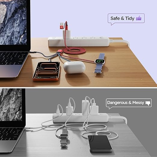 Travel Essentials 4in2 Multi Charging Cable for iPhone Watch Charger,USB A/C to 3 Type C/iWatch Charger,Charging Cables for Multiple Devices Compatible with iWatch 11-1/Ultra/SE&iPhone 17-12 5FT