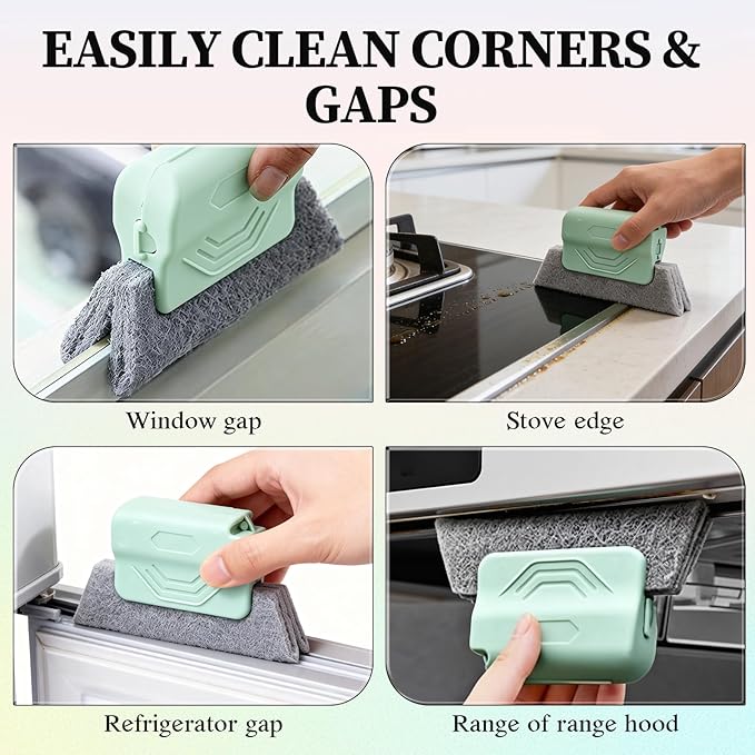 Magic Window Track Cleaner,Upgraded Handheld Window Groove Cleaning Brush Tools Set,Cleaning Brush Set for Window lides Gaps,Tile Grout Lines, Shutter Slats,Car AC Vents & Narrow Gaps(Mix 3PCS)