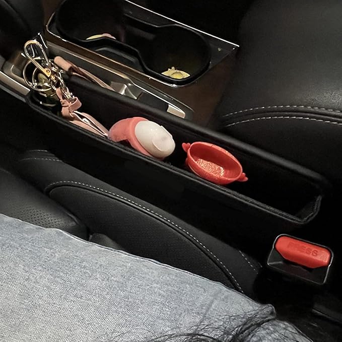 YLXGT Car Seat Gap Filler Organizer and Storages Automotive Accessories Universal for Car SUV Truck Fill The Gap Between Seat and Console Stop Things from Dropping Black 2Pcs