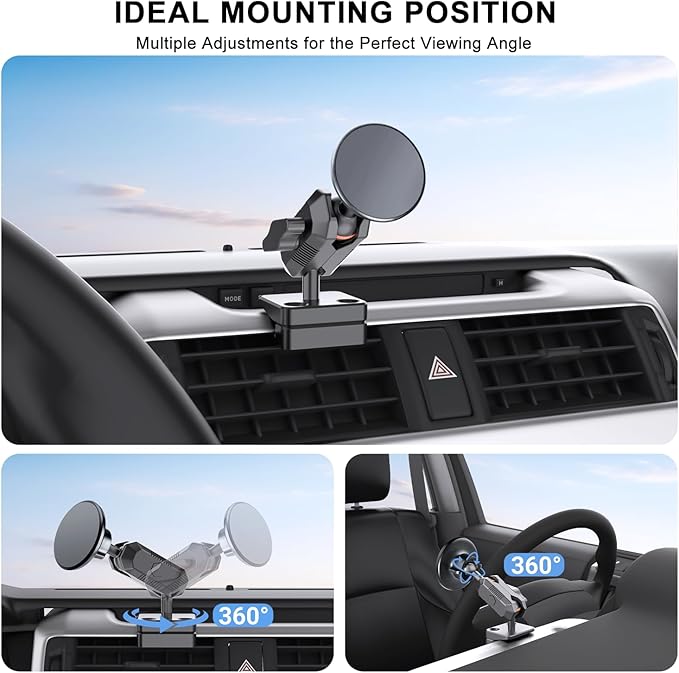 5th Gen Toyota 4Runner Phone Mount Holder, Dash Metal Magnetic Phone Holder for 4Runner 2024 2023 2022 2021 2020-2010, Toyota 4Runner Accessories for iPhone and MagSafe Cases