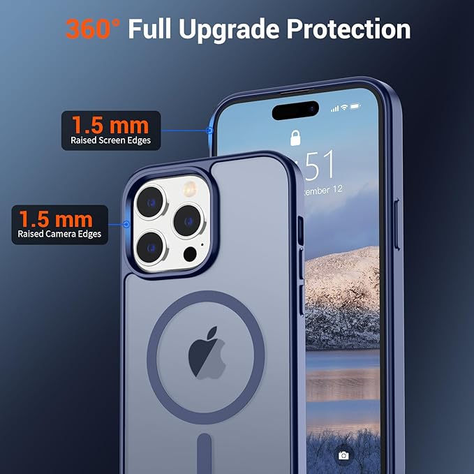 SUPFINE Magnetic for iPhone 14 Pro Max Case (Compatible with MagSafe) (Military Grade Drop Protection) Slim Translucent Matte Shockproof with Anti-Fingerprint Phone Case,Lavender Gray