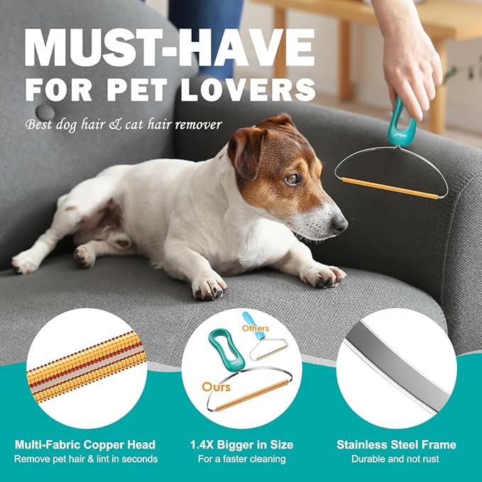 Pet Hair Remover, Deep Cleaning Dog Cat Hair Remover Tool, Multi Fabric Edge Lint Cleaner Pro, Fur Removal, Carpet Scraper Rake, Fuzz Hairball Shaver Brush for Carpet, Car Mat, Couch, Pet Bed, Rug