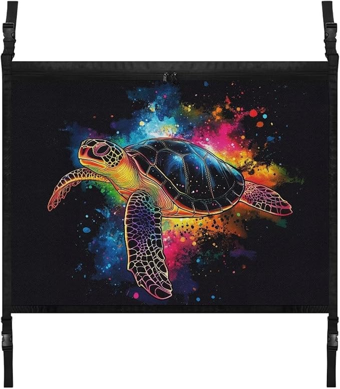 Generic Sea Turtles Car Ceiling Cargo Net for SUV, Car Ceiling Storage Bag,Truck Netting for Cargo,Load Capacity Truck Interior Accessories for Van,Double-Layer Mesh Car Roof Camping Essentials