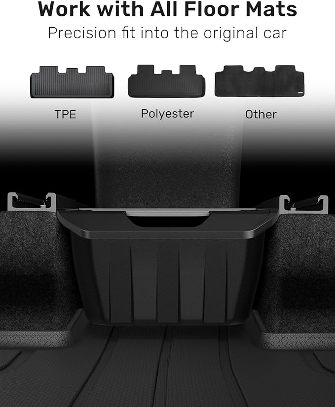 Zanch Tesla Trash Can, Multi-Use & Easy to Clean, Rear Center Console Organizer Designed for Model Y (2020-2025), Tesla Model Y Accessories 2025 [Not fit for New Model Y Juniper] - Hinged Lid
