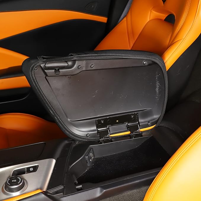 Center Console Cover Pad for Chevrolet Corvette C7 2014-2019 Accessories, Console Arm Rest Lids Cover Mat, Car Armrest Seat Box Cushion Protector, Armrest Pillow, Auto Armrest Cover (Fabric_A)
