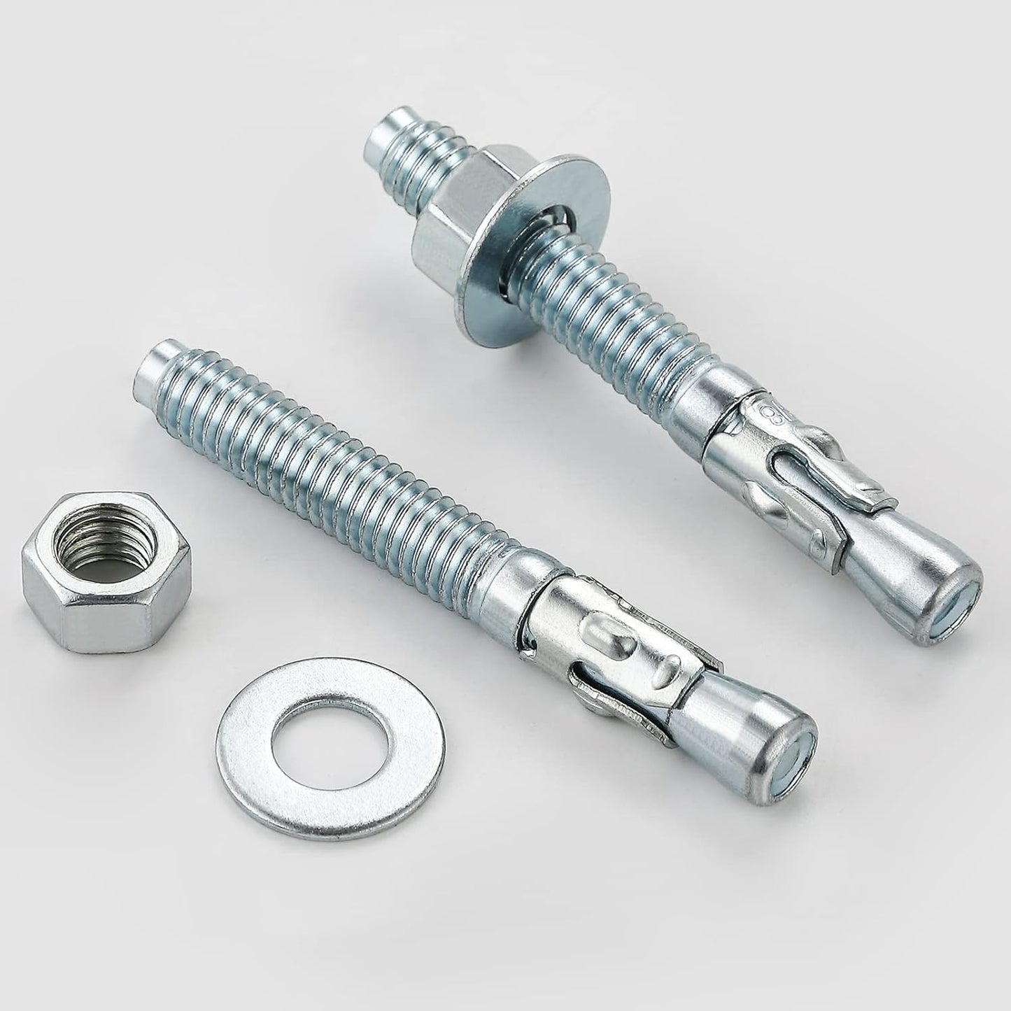 5/16x4" 50Pcs Inch Standard Fasteners for Heavy-Duty Zinc Wedge Anchors for Cement and Concrete