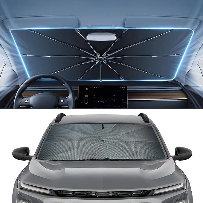 Autorder Windshield Sun Shade Umbrella for 2021-2025 2026 Acura MDX Accessories,Upgraded Ice Crystal Material,Easy Setup Umbrella Sunshade for Car Windshield,100% Sun Blocking