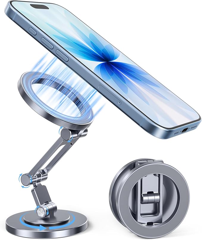 Itramax Dual Magnetic Ring Phone Holder,360° Rotating Adjustable Mag/Safe iPhone Stand,Double Magnet Zinc Alloy Car Phone Mount for iPhone 17 Air 16 15 14 13 Pro Max,Galaxy S25 S24 S23,Gym,Golf Cart