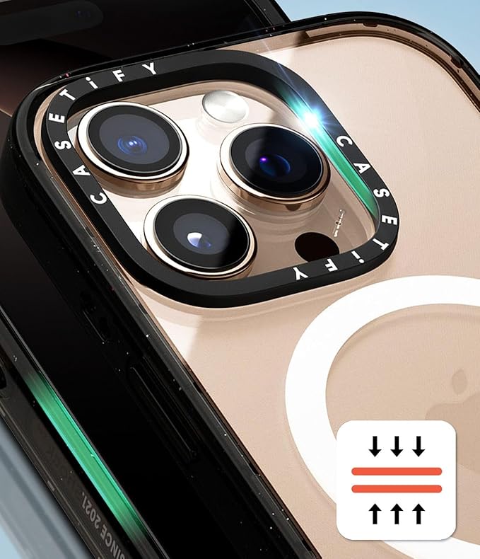 CASETiFY Impact iPhone 15 Case [Slim/Compatible with Magsafe / 8.2 ft. 4X Military Grade Drop Protection] - Here and Everywhere - Clear Black