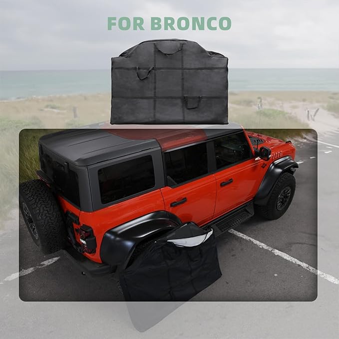 Hard Top Storage Bag for Ford Bronco 2026 2025 2024 2023 2022 2021 4 Door, Roof Middle Panel Over Second Row Seat for Bronco, Multi-Layer, Off-Road, Mid Panel