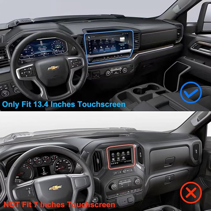 for 2022-2026 Chevrolet Silverado & GMC Sierra Phone Charger Mount, 2022+ Chevy Silverado & Sierra 1500/2500/3500 Wireless Charging Phone Holder, for 13.4" Touchscreen, Adjustable for All Smartphones