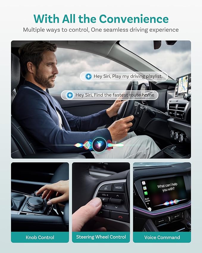 OTTOCAST Magic CarPlay Box 3-in-1 Wireless CarPlay Adapter for iPhone & Android Auto with YouTube Netflix TikTok+,Plug & Play,Auto Bluetooth Connection, Supports SIM & TF Card,App Download,E2