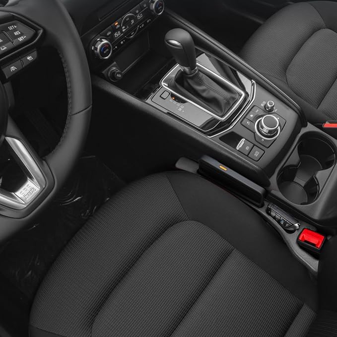 Car Seat Gap Filler Organizer Compatible with Mazda Cx5 CX-5 Accessories Seat Gap Plug Blocker with Storage Slot Non-Slip Car Cup Holder Coaster Black
