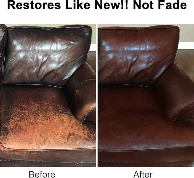 Dark Brown Leather Recoloring Balm, Leather Color Restorer Conditioner, Leathercraft Repair Kits for Vinyl Furniture, Sofa, Car Seats, Shoes - Repair Color on Faded & Scratched Couches