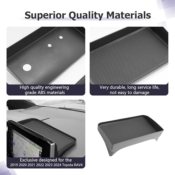 LUWU 2025 RAV 4 Dashboard Storage Tray Compatible with 2019-2022 2023 2024 2025 Toyota RAV 4 Center Console Display Box Hidden Tray Behind Screen 2025 RAV 4 Accessories