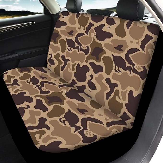 KEIAHUAN Duck Camo Hunting Car Seat Cover 4PCS Front Seat Covers and Split Rear Bench Seat Covers Soft Auto Interior Accessories Decor Universal Fits for Most SUV Truck Van