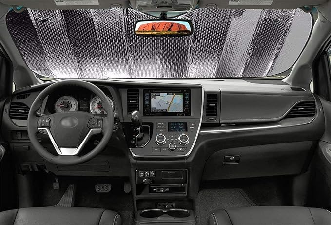 Big Ant Windshield Sun Shade + Bonus Car Window Shade, Car Sun Shade Keeps Vehicle Cool-UV Ray Protector Front Windshield Sunshade Fit for Most Cars SUV Trucks Minivans(55.1 x 27.5 inches)