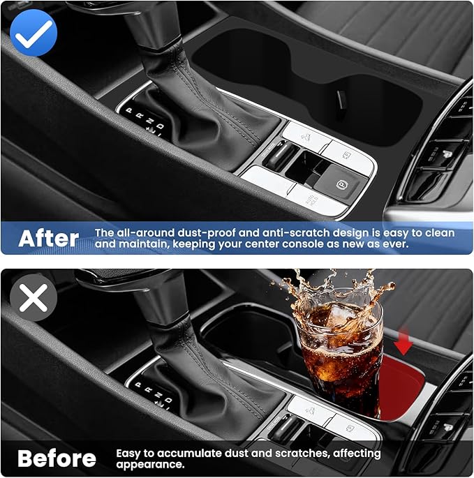 Autorder Silicone 2-in-1 Cup Holder for 2022-2026 Hyundai Santa Cruz Accessories Silicone Center Console CupHolder Insert with Gear Shift Panel Cover Dust & Scratch Resistant All-Around Protection