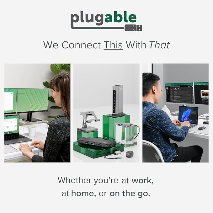Plugable 2-in-1 USB Splitter with Dual USB 2.0 Ports, Compatible with Windows, Linux, macOS, Chrome OS, USB Multiport Hub for Laptops