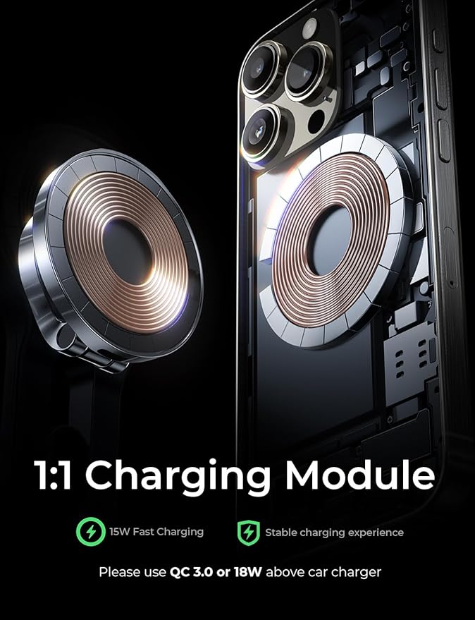 LISEN for Magsafe Car Mount Charger Dashboard, [360° Rotation] Ultra Magnetic Car Phone Charger Mag Safe Car Mount Charger, Foldable Wireless Car Charger for iPhone 16 15 14 13 12 Pro Max Plus