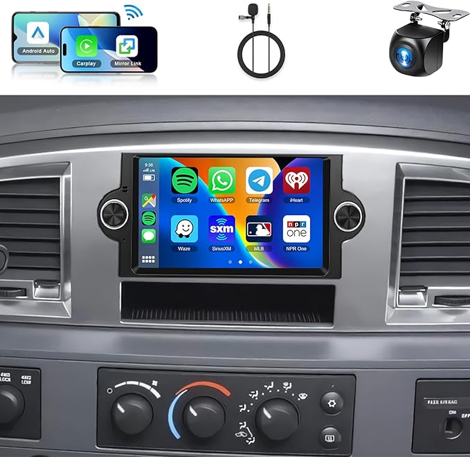 4+64G for Dodge Ram 1500 06-08,Chrysler 300C 05-07,Chrysler PT Cruiser,Jeep Grand Cherokee Android Car Stereo WiFi Wireless Carplay Android Auto,6.2“ for Dodge Ram Radio for Jeep Grand Cherokee Radio