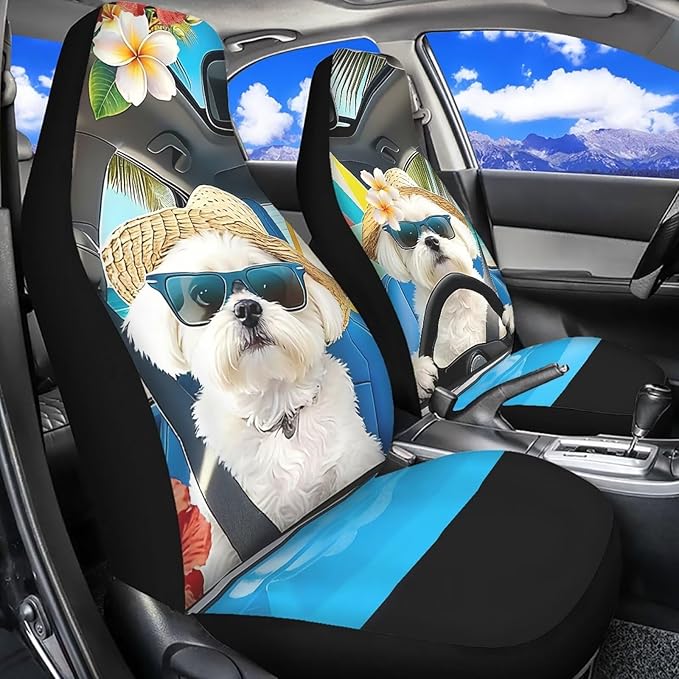 Yorkshire Terrier Car Seat Covers Front Seats 2 Pcs Car Seat Covers for Front Seats Removable Automotive Accessories Protection Interior Accessories for Cars SUV Sedans