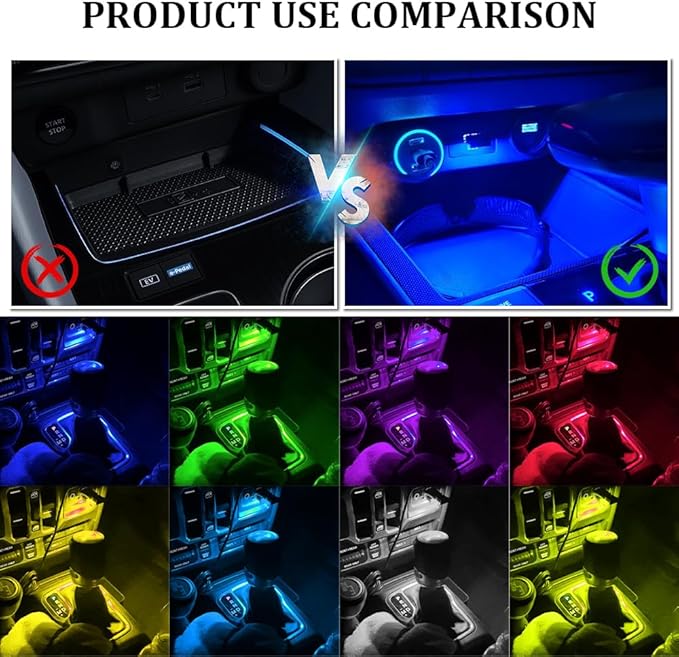 2PCS Mini USB LED Car Light, Car Lights Interior, USB LED Car Interior Atmosphere Lamp, Universal Portable Auto Ambient Lighting Kit Car Interior Accessories for Laptop, Home, Office (2PCS)