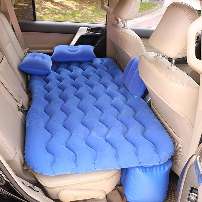 Car Air Mattress for Ford Maverick 2022 2023 2024, Inflatable Car Bed for Back Seat Sleeping, Soft Car Inflatable Bed Back Seat Mattress Airbed,D Blue