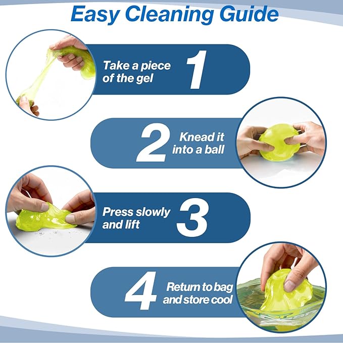 Car Cleaning Gel, Reusable Car Cleaning Putty for Interior Detailing, Dust Cleaning Gel for Air Vents, Cup Holders, Dashboards, Keyboard & Hard-to-Reach Areas, 80g, Yellow