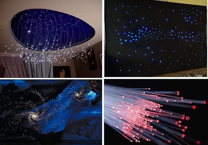 AZIMOM PMMA Plastic End Glow Fiber Optic Cable 0.75mm(0.03in) 100m(328ft)/Roll for Star Sky Ceiling All Kind Led Light Engine Driver Source