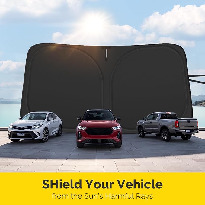 Car Windshield Sun Shade Compatible with 2014-2024 2025 2026 Jeep Grand Cherokee Accessories Foldable Front Window Sunshade Custom Windshield Sun Visor