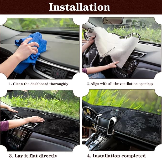 Dashboard Cover for Ford Escape 2013-2019,Anti-Glare Sun Shield,Non-Slip Custom Fit Dash Mat,Interior Protector,Microsuede