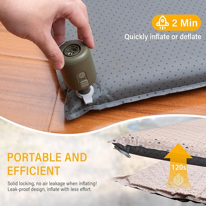 SUV Air Mattress Car Bed, Inflatable Car Camping Pad with Air Pump, Ultrathick Memory Foam Camping Mattress, 9.0 R-Value Insulated Sleeping Pad 2 Person, Camping Mat for Hiking and Backpacking