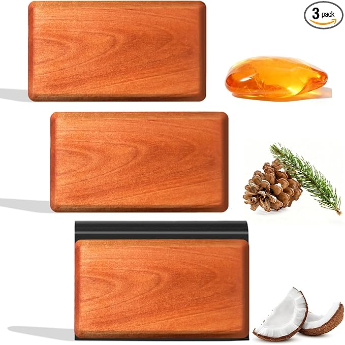 Car Air Freshener - Wood Air Freshener - Car Odor Eliminator - Long Lasting Scent - Auto Accessories -VISOR CLIP INCLUDED (Cabana-Amber-Pine)