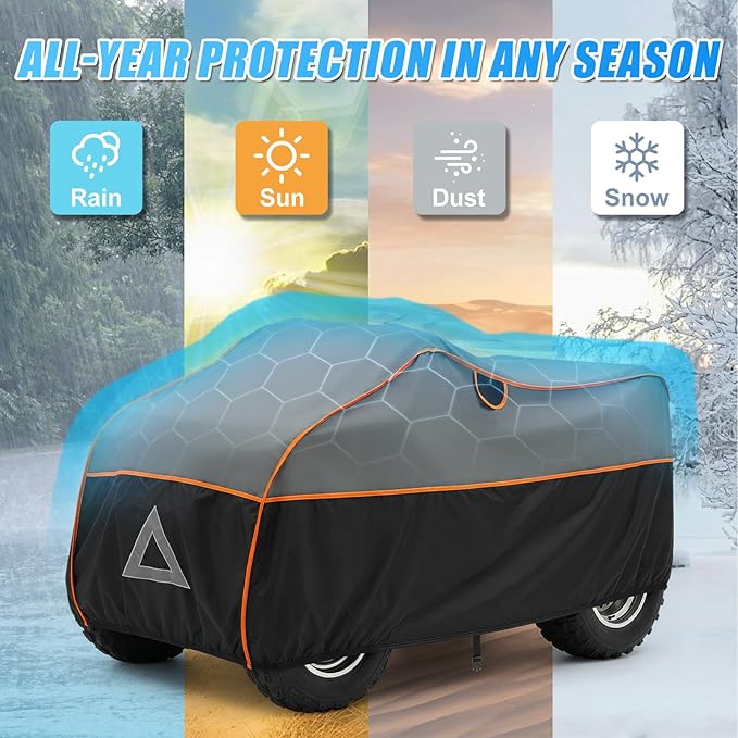 ATV Cover for Hail Protection, 96 Inch Heavy Duty 4 Wheeler Quad Cover, All-Weather Protection, Compatible with Polaris,Honda,Yamaha,Canam,Kawasaki,Suzuki, 96''Lx 50''Wx 48''H