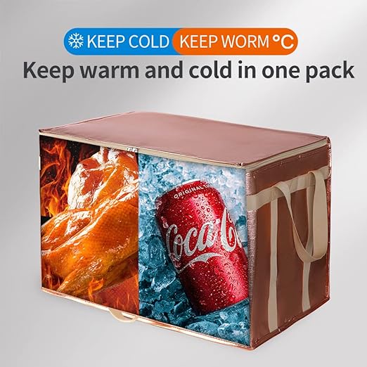 Bodaon 3-Pack Insulated Pizza Delivery Bags, XXX-Large Commercial Food Delivery Insulation Bag for Hot/Cold Food, Large Capacity Reusable Warming Bag, Gold