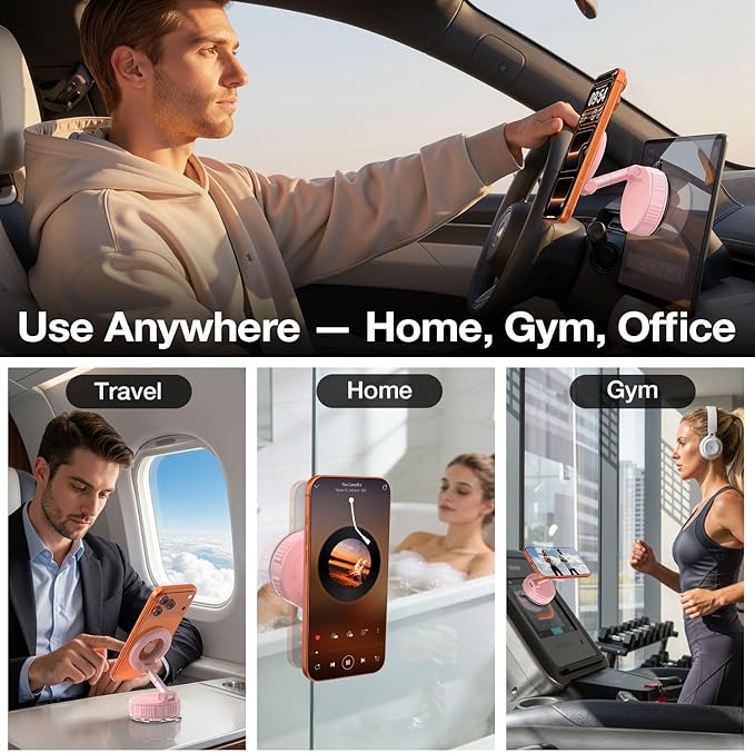 Vooii Phone Holders for Your Car for Magsafe Car Mount (130LB Ultra Suction Cup & 360° Adjustable) Vacuum Cell Phone Car Mount, Magnetic Car Phone Holder for Dashboard/Windshield for iPhone & Android