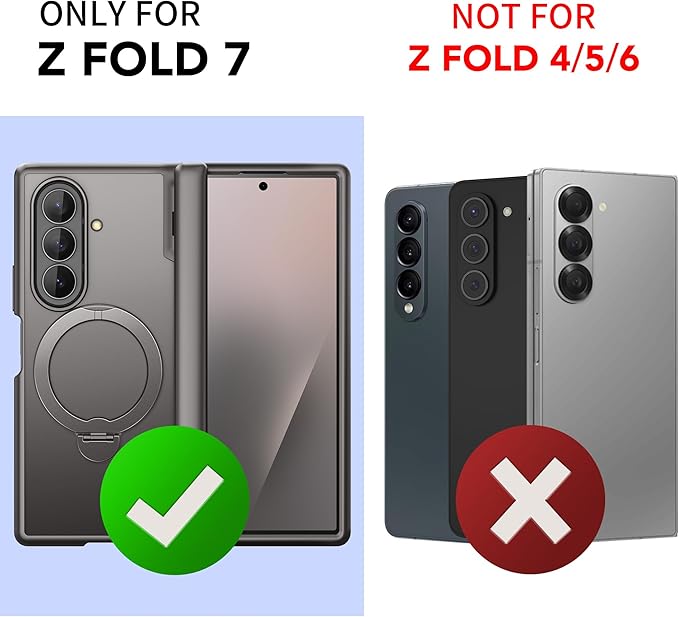 MOBOSI for Z Fold 7 Case with Rotatable Ring Stand & Privacy Screen Protector, Compatible with Magsafe, 18FT MIL-Grade Protection, Magnetic Shockproof Slim Case for Samsung Galaxy Z Fold7, Gray