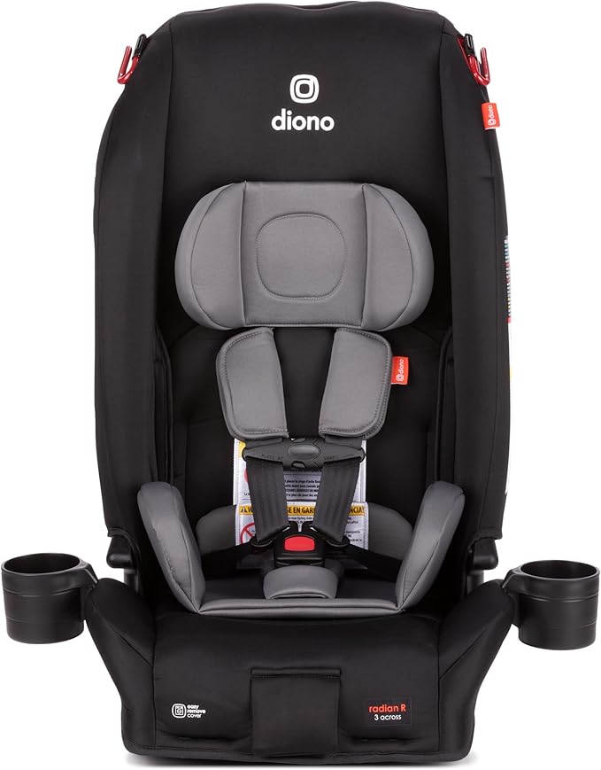 Diono Radian 3R Comfort Travel Kit, Infant Car Seat Accessory, Compatible with Radian 3R, 7-Piece Kit (2 Harness Pads, 1 Buckle Pad, Head Cushion, Seat Cushion, 2 Cupholders), Gray Storm
