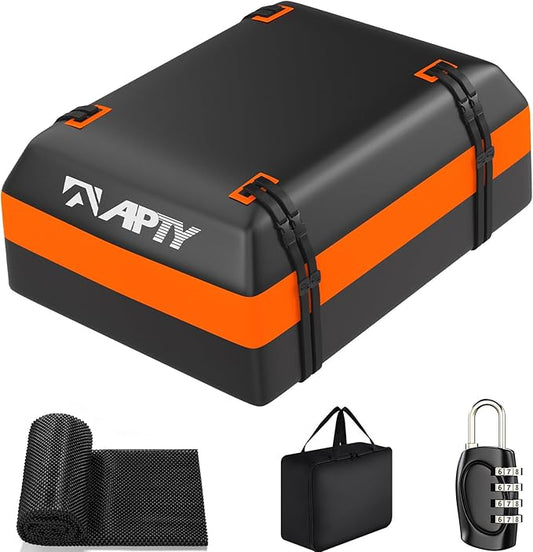 Car Rooftop Cargo Bag Carrier, 16 Cubic Feet Soft Roof Top Luggage Bag for All Vechicles with/Without Racks - with Waterproof Zip, Luggage Lock, Anti-Slip Mat, Door Hooks, Storage Bag