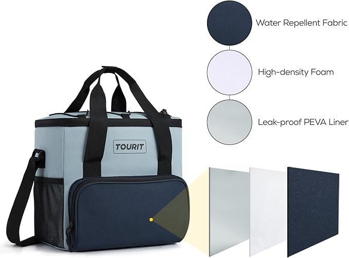 TOURIT Small Soft Cooler Bag Insulated, 24/35/46-Can Lunch Cooler Bag, Ice Chest, 14.6/24/32L Leakproof & Portable Coolers for Picnic, Beach, Camping, Work, Travel, Trip