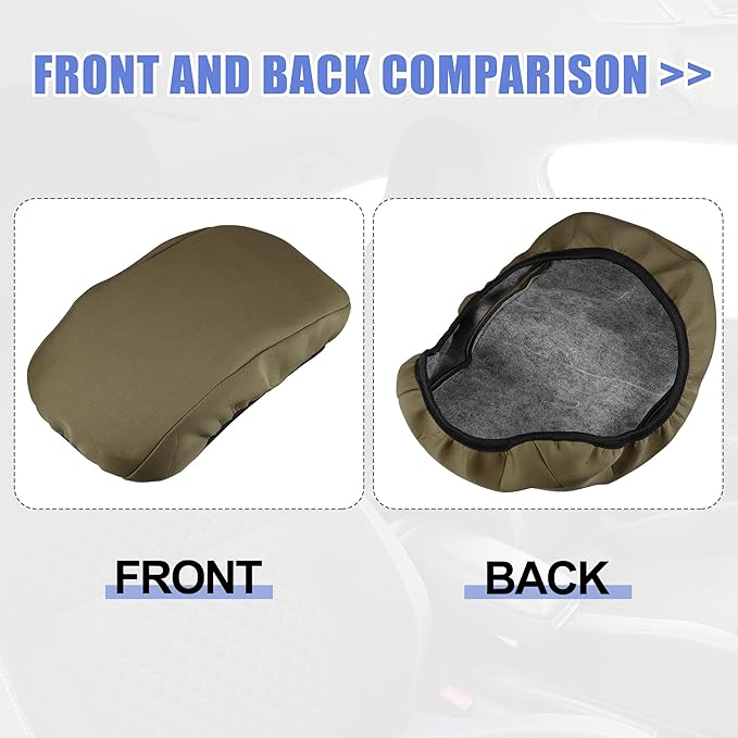 X AUTOHAUX Car Center Console Armrest Cover for Chevrolet Equinox 2018-2023 Neoprene Interior Arm Rest Cover Elbow Cushion Pad Deep Brown